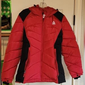 Reebok Red and Black Puffer Jacket